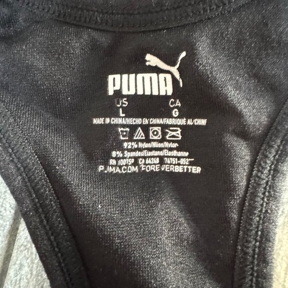 PUMA Support Sports Bra Logo Allover Black Size L - Picture 5 of 8